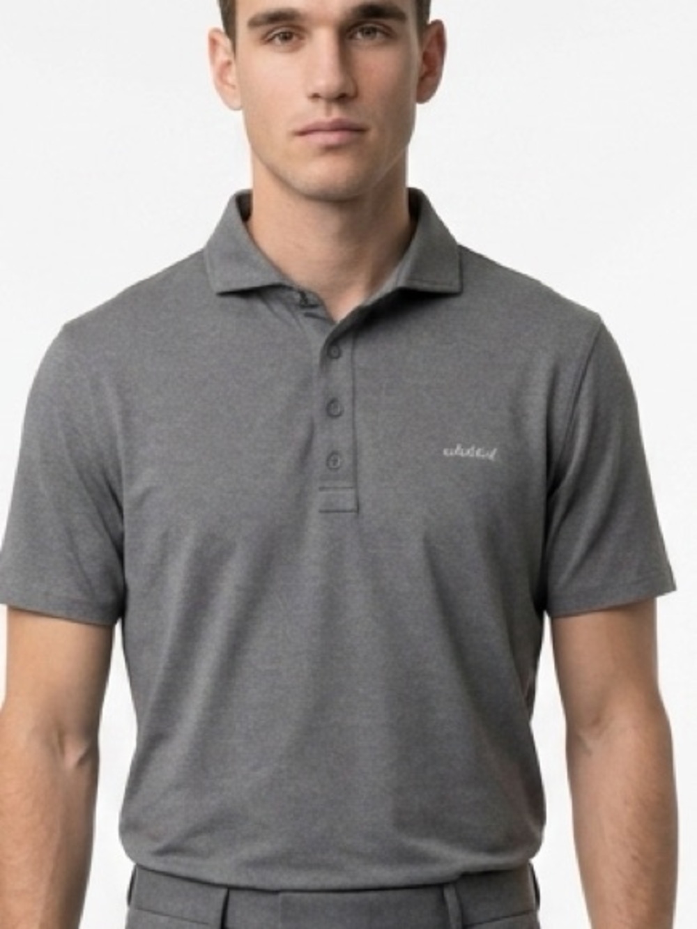 G/FORE Mens‎ Whitetail Golf Polo Shirt Heather Grey Performance Short Sleeve M